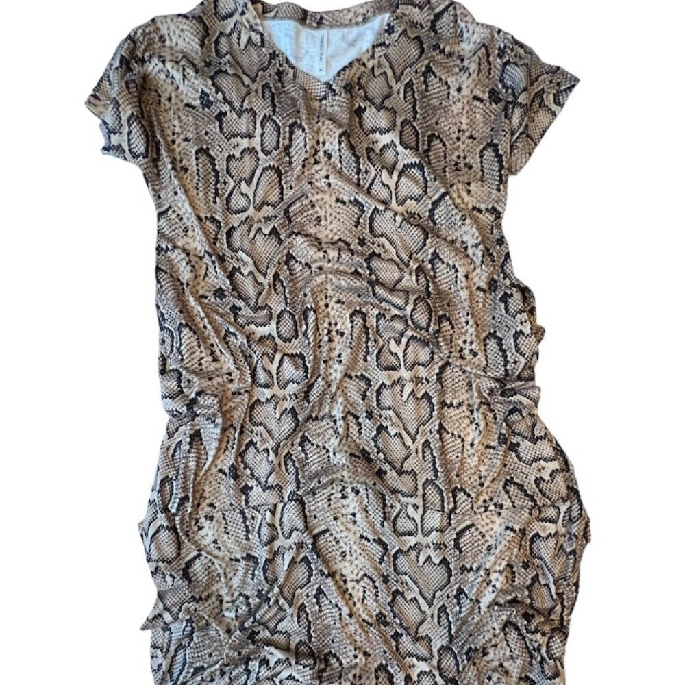 Tickled Teal Snakeskin midi Dress Size XL